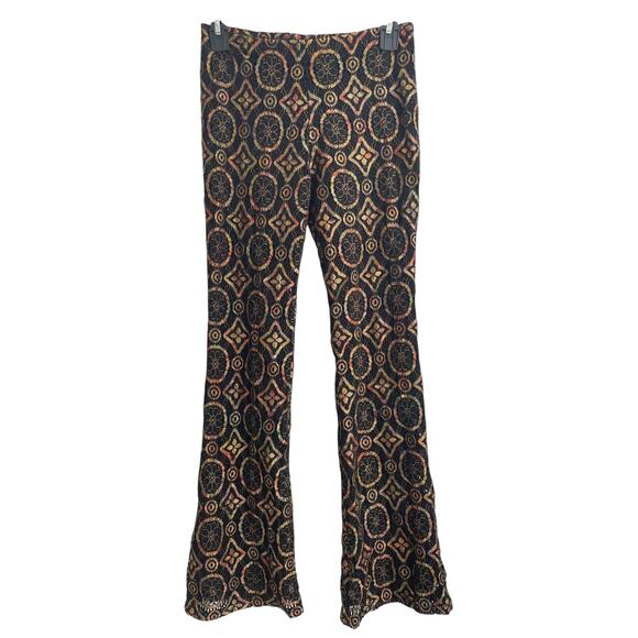 VTG Mercury Flare Leg Pants Womens M Mesh Lace Boho Festival Hippie Indie Grunge - Picture 1 of 10